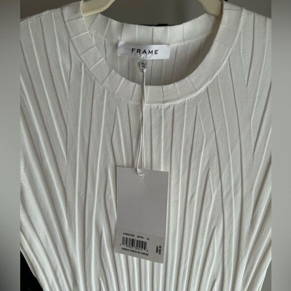 ✨NWT✨ - FRAME ribbed sweater dress in offwhite, size XL $498 RUNS SMALL!! - Picture 13 of 16